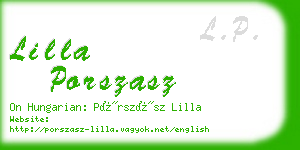 lilla porszasz business card